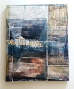 Malerei von Mechtild Gerhards „Boddenlandschaft“, 80x 120 cm