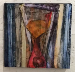 Malerei Mechtild Gerhards „Klang der Zeit“, Mischtechnik, 40x40 cm