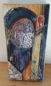 Malerei von Mechtild Gerhards „Wachsen I“, Mischtechnik,15x30 cm
